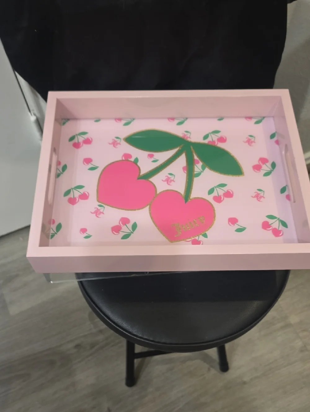 Juicy Couture Home Logo Heart Cherry Decorative Vanity Tray